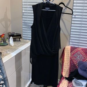 Kenneth Cole Reaction asymmetrical sleeveless black cocktail dress